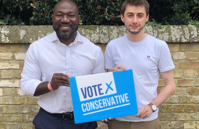 Aubrey campaigning with Festus Akinbusoye