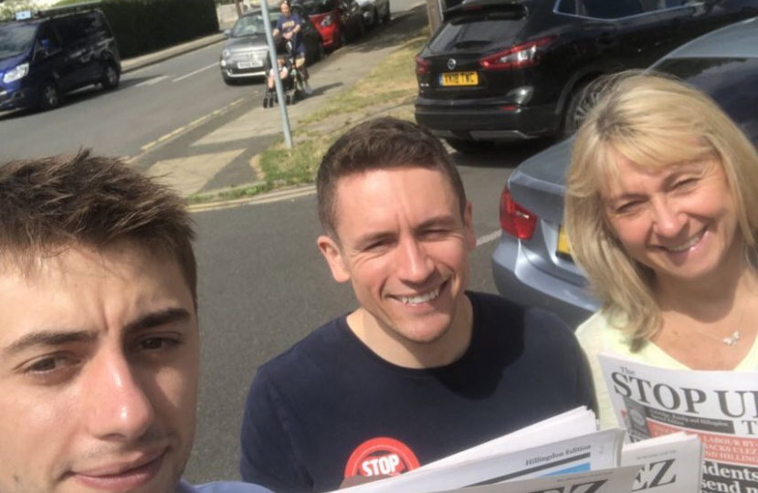 Aubrey Holt, Shane Manning and Jane MacBean campaigning in Uxbridge and South  
