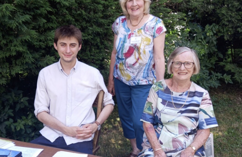 Aubrey Holt with volunteers from Cromer Windmill