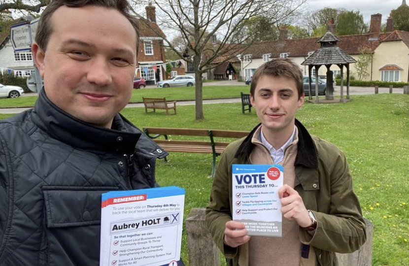 Aubrey Holt and Reece Fox campaigning in The Mundens