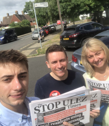 Aubrey Holt, Shane Manning and Jane MacBean campaigning in Uxbridge and South  