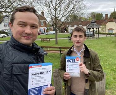 Aubrey Holt and Reece Fox campaigning in The Mundens